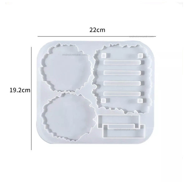 Round Agate Coaster With Stand Mould Set