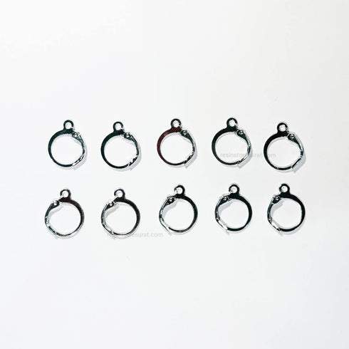 Round Earring Hook Silver - 5 Set