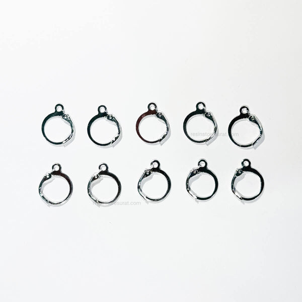 Round Earring Hook Silver - 5 Set