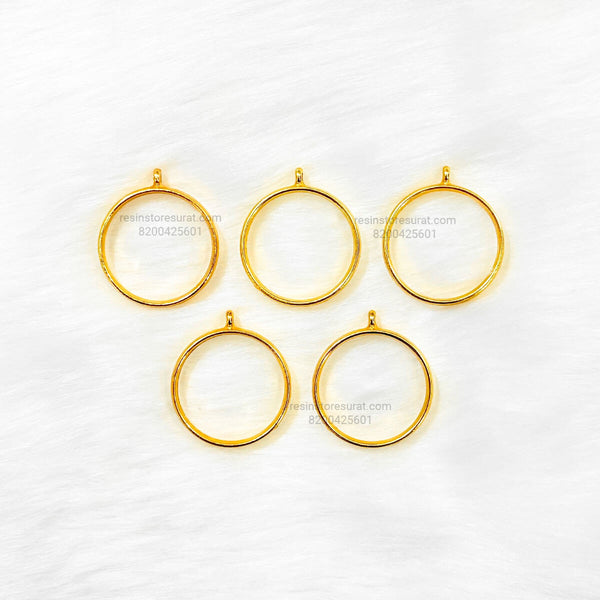 Gold Round Bezel - 5 Pcs