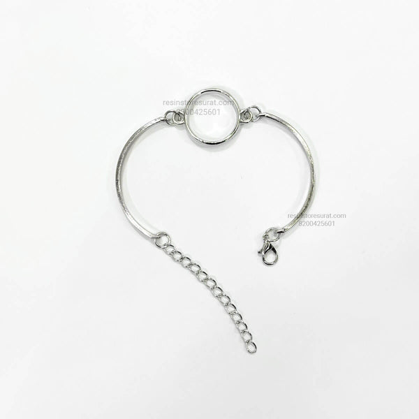 Silver Round Rakhi Bracelet Base