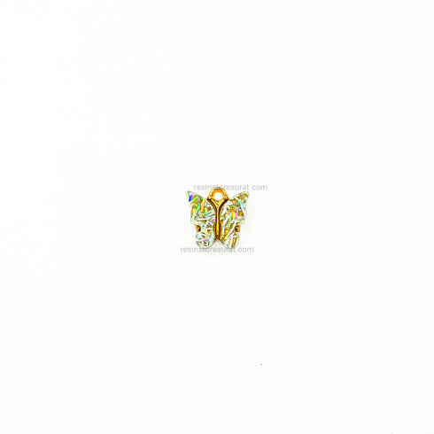 Rainbow white Butterfly Charm