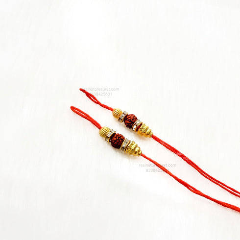 Rudrax With Beads Readymade Rakhi Thread - RT5 (5 Pairs)