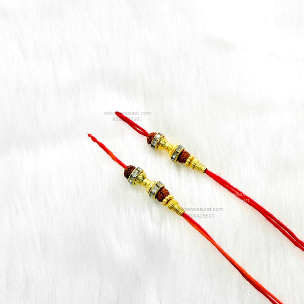 Rudrax With Damaru Readymade Rakhi Thread - RT4 (5 Pairs)