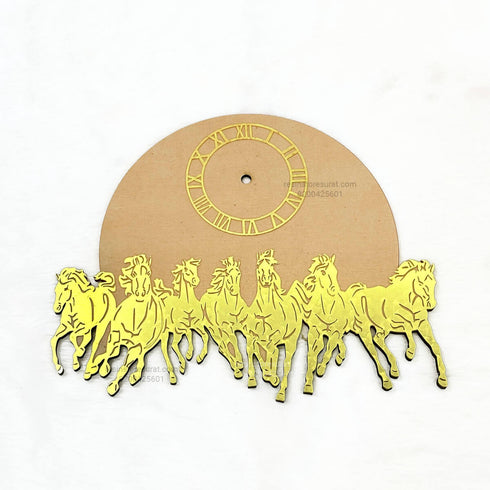 7 Horses Clock MDF And Acrylic Cutout
