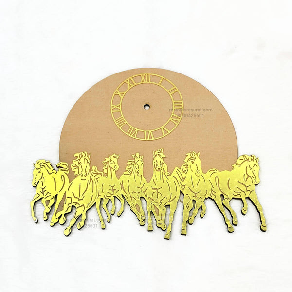 7 Horses Clock MDF And Acrylic Cutout