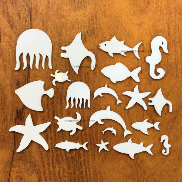 Acrylic Sea creatures | Fish - White