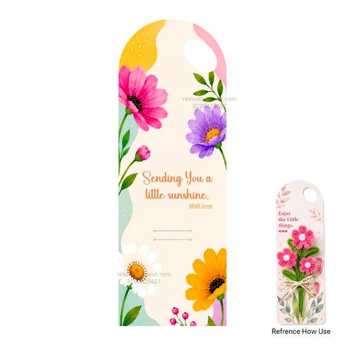 Sending You a Little Sunshine Design Multicolor Floral Bouquet Flower Card with Handle - 005