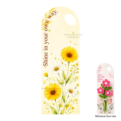 Shine in Your Own Way Design Yellow & White Daisy Floral Bouquet Flower Card with Handle - 003