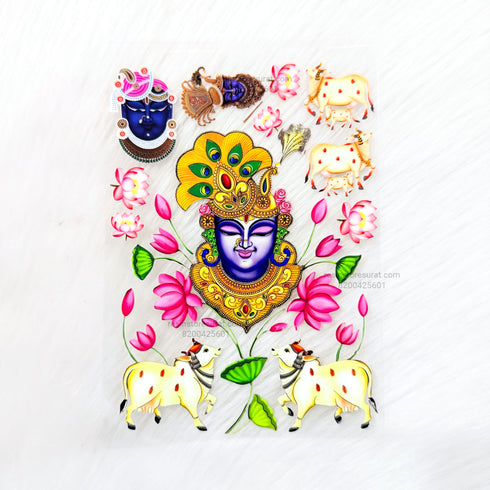 Shreenathji Pichwai 3D Uv Sticker Sheet - A6