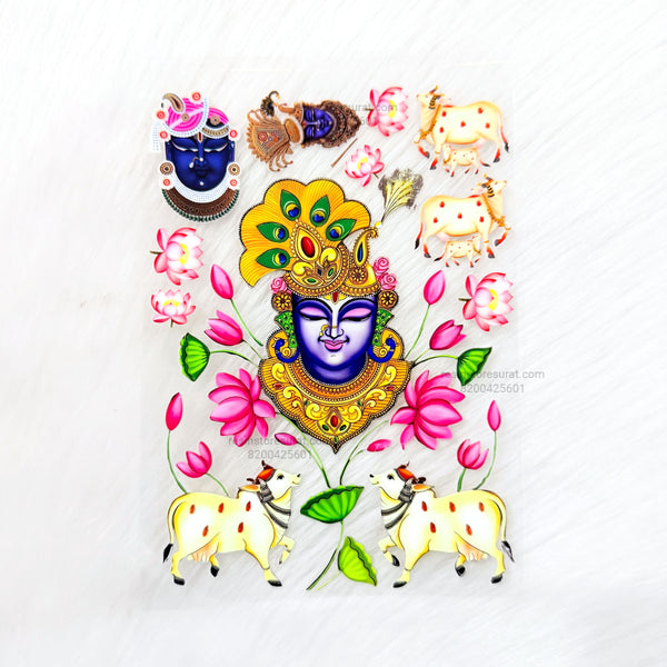 Shreenathji Pichwai 3D Uv Sticker Sheet - A6