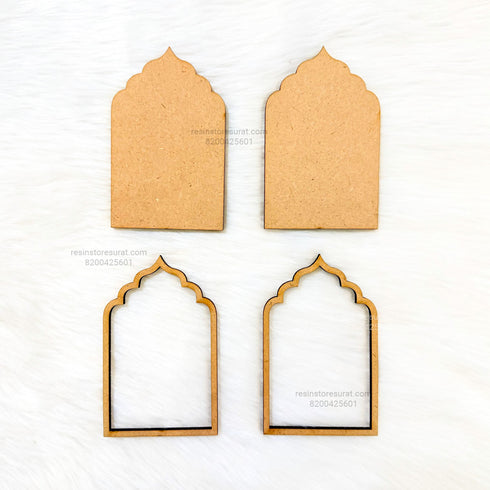 Shubh Labh Mdf Wall Hanging Base | Toran MDF Base - Temple Arch Shape