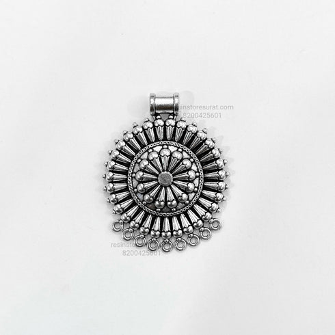 Silver Round Pendant Charm C