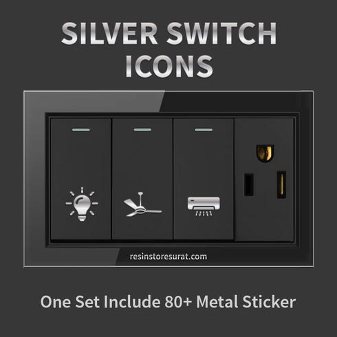 Silver Switch Sticker Labels