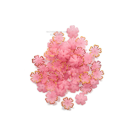 Small Light Pink Acrylic Flower Beads