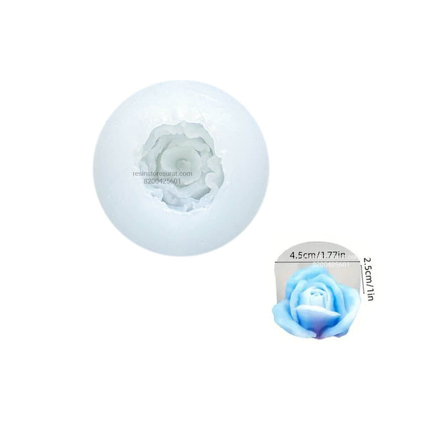 Small 3D Flower Rose Candle Mould Handmade - 122