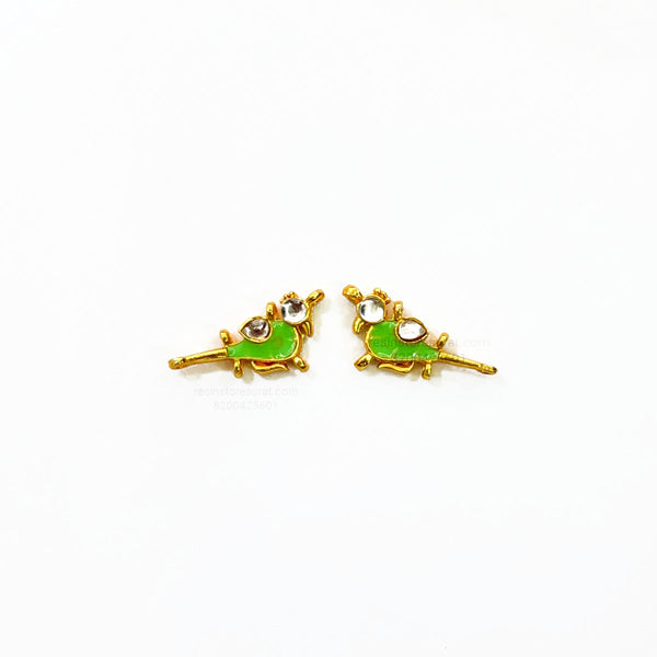 Sparrow Meenakari Kundan Beads Light Green Golden charm C9