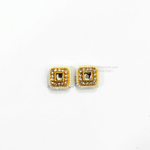 Square Diamond Meenakari Kundan Beads Silver Gold charm B3