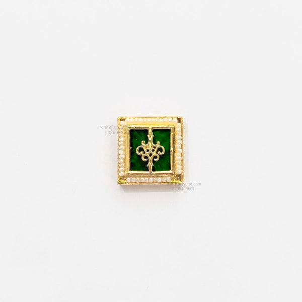 Square Green Ruby Meenakari Golden Beads E5