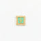 Square Light Green Ruby Meenakari Golden Beads E7