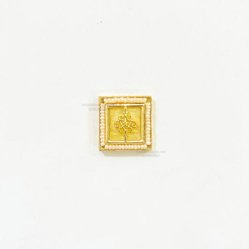 Square Yellow Ruby Meenakari Golden Beads E6