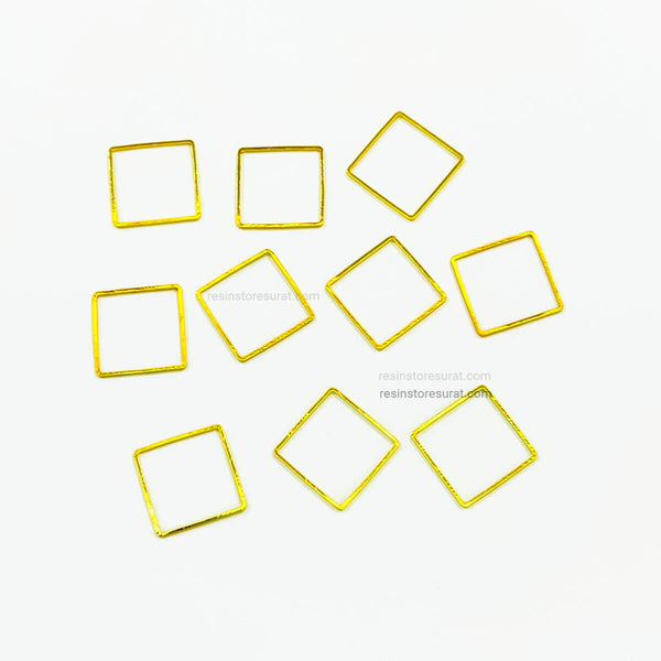 Square Bezel Frame Gold - 10 Pcs