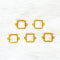 2 Side Hook Square Rakhi Bezel Gold - 5 Pcs