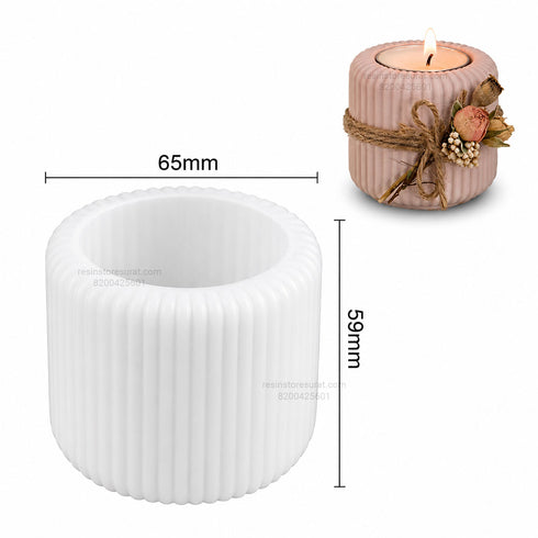 Striped Candle Holder Mould - 1348