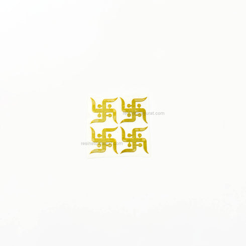Swastik Rakhi Metal Sticker - 4 pcs