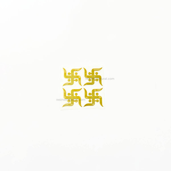 Swastik Rakhi Metal Sticker - 4 pcs