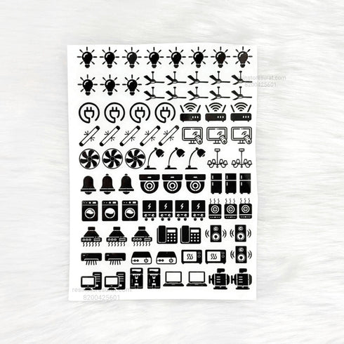 Black Metallic Switch Sticker Labels