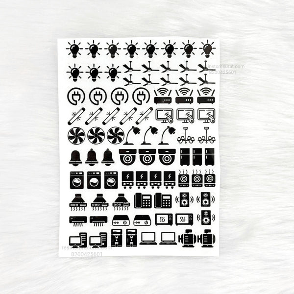 Black Metallic Switch Sticker Labels