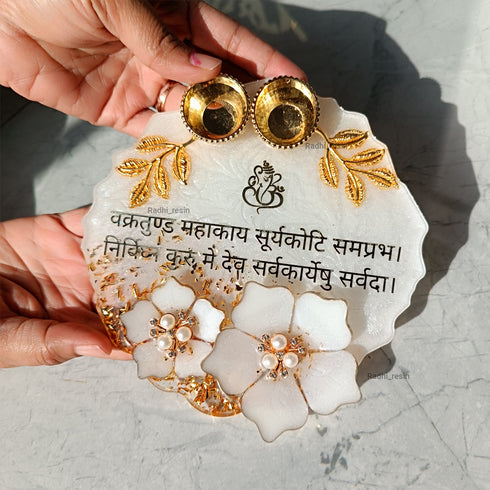 Handmade Resin Pooja Thali