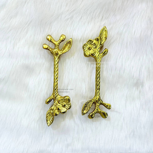 Metal Tray Handle Flower Design - A