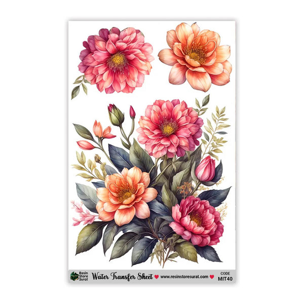 Flower Water Transfer Sticker MIT-40