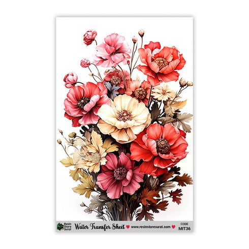 Flower Water Transfer Sticker MIT-36