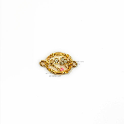 White Butterfly With Diamond Oval Enamel Rakhi Charm