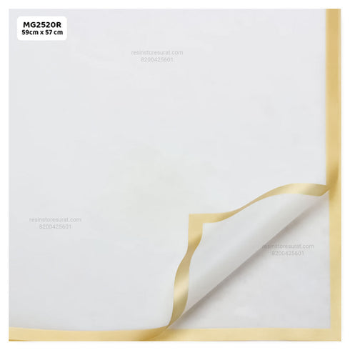 White Flower Wrapping Paper Plastic Sheet - 20R(5Sheet)