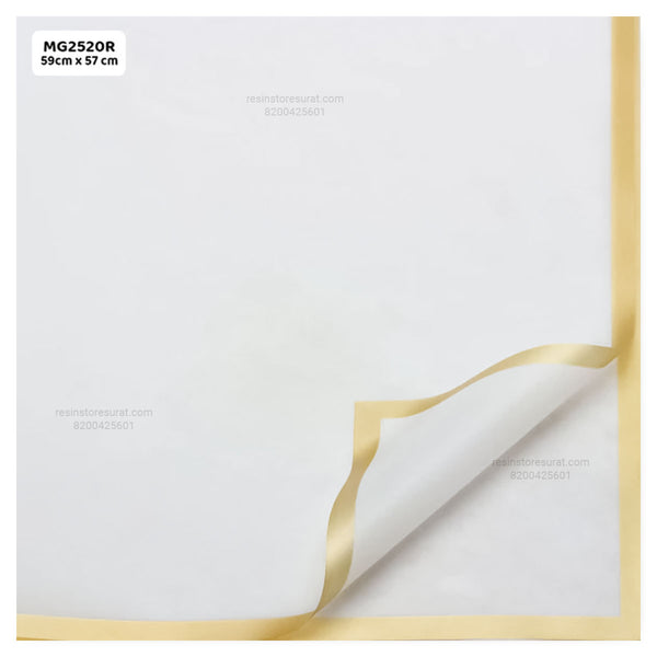 White Flower Wrapping Paper Plastic Sheet - 20R(5Sheet)