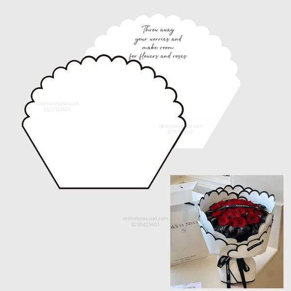White Petal Flower Wrapping Paper - 2580(10 Sheet)