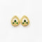 White Ruby Green Kundan Beads Gold Charm D19 - 2 Pcs