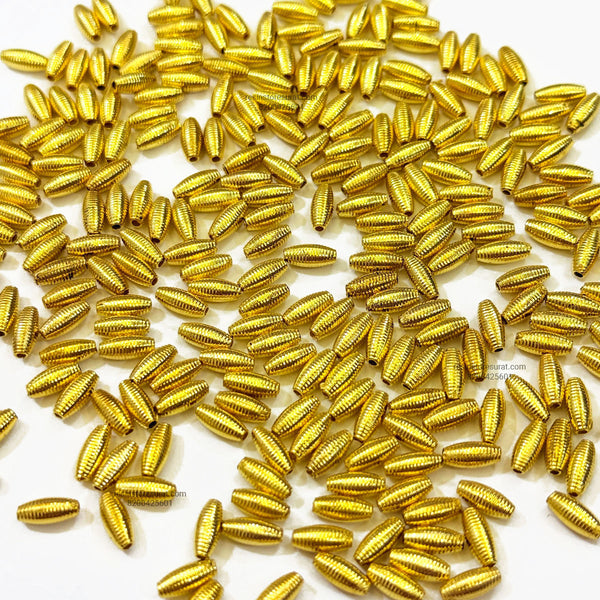 Wheat Shape Designer Spacer Gold Rakhi Beads