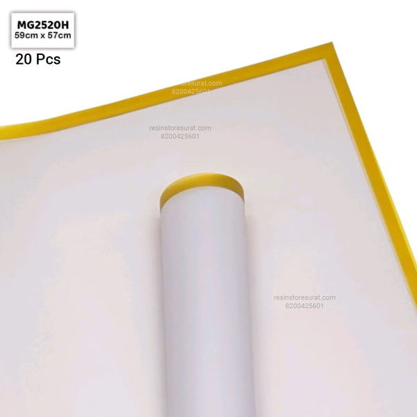 White Flower Wrapping Paper Plastic Sheet - 20H(20 Sheet)