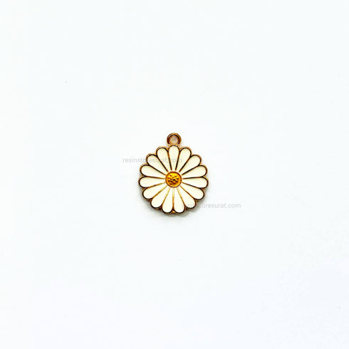 White Daisy Flower Charm