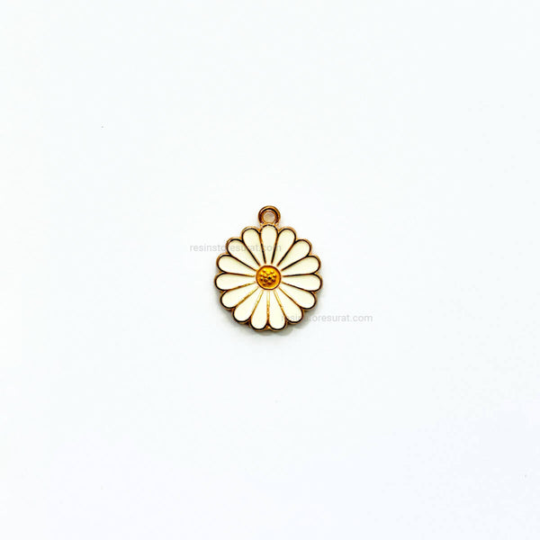 White Daisy Flower Charm