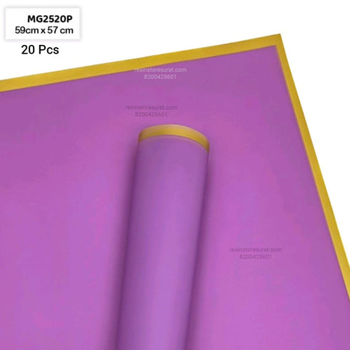 Purple Flower Wrapping Paper Plastic Sheet - 20P(5Sheet)