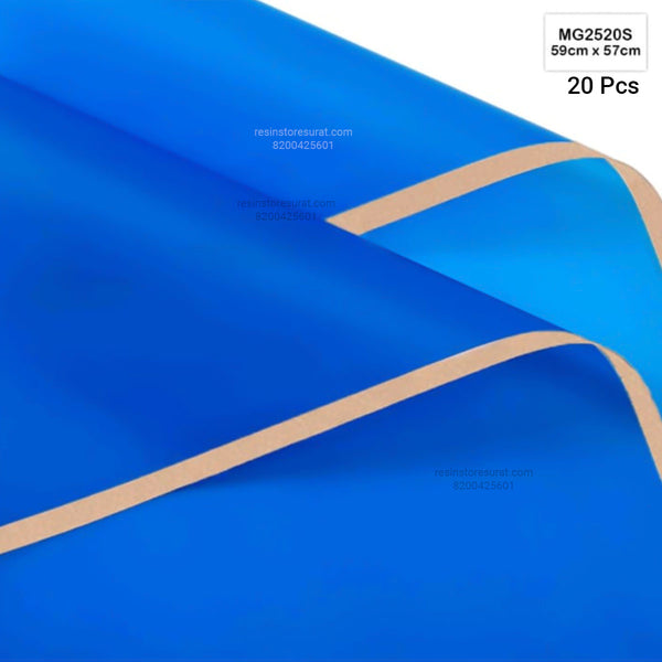 Blue Flower Wrapping Paper Plastic Sheet - 20S(20 Sheet)