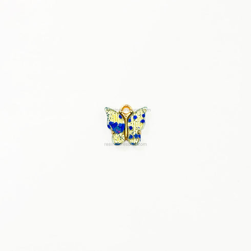 Blue Glitter Butterfly Charm