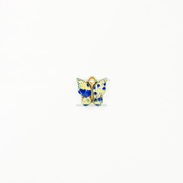 Blue Glitter Butterfly Charm