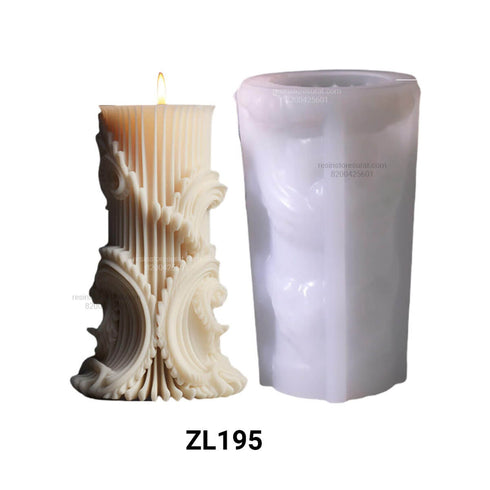 Decorative Carved Pillar Candle Mould - ZL195